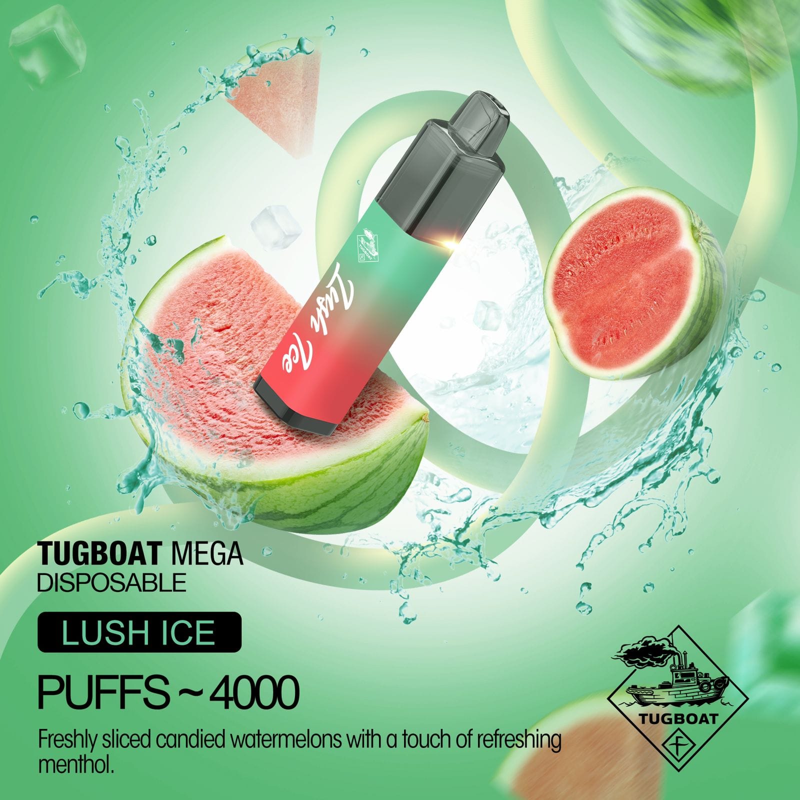 TUGBOAT MEGA DISPOSABLE LUSH ICE PUFFS 4000