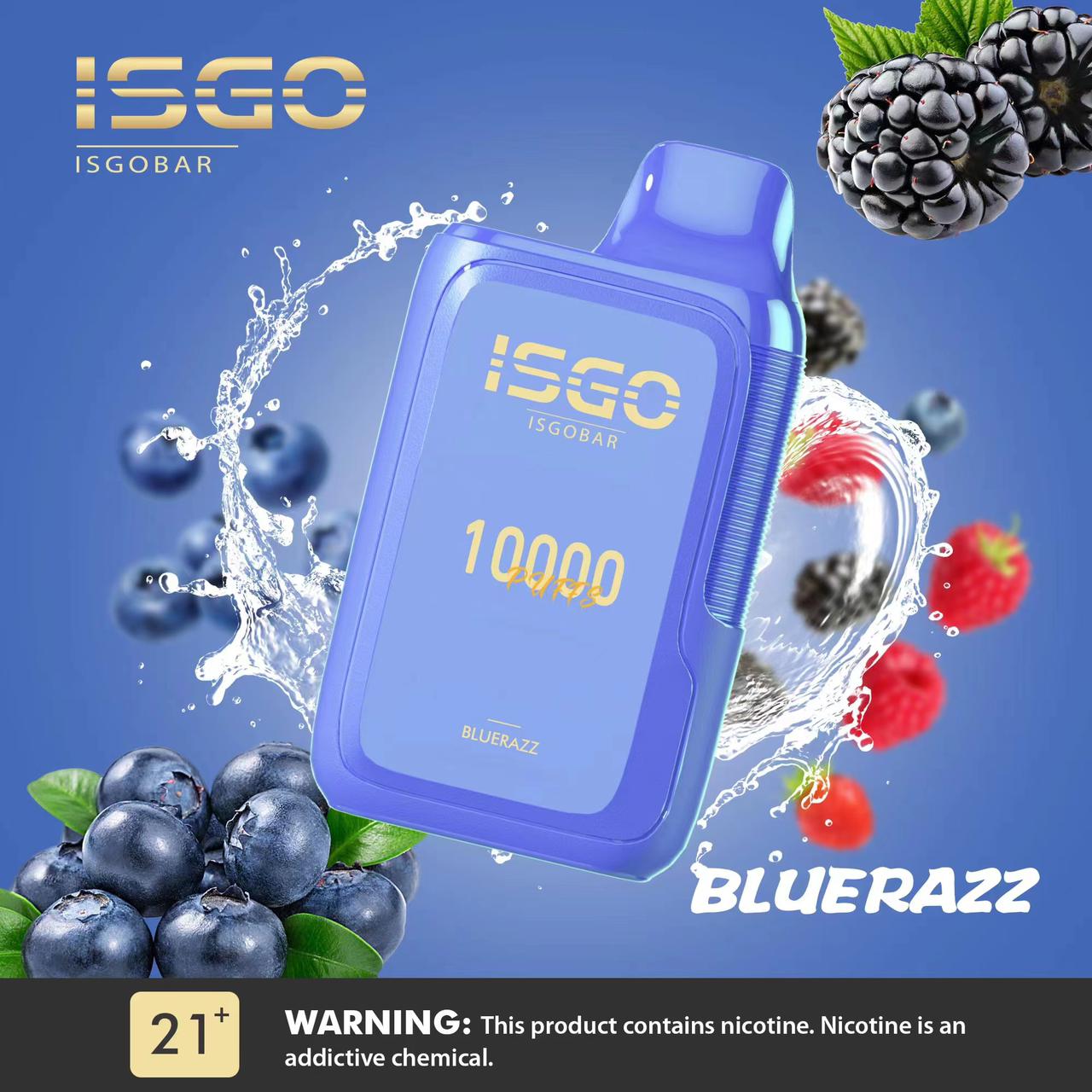 ISGOBAR BLUERAZZ PUFFS~10000